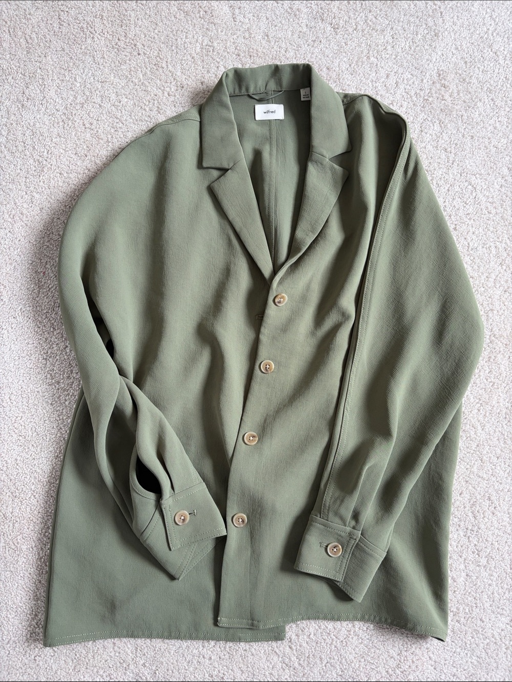 Wilfred Olive Green Lightweight Shirt Jacket